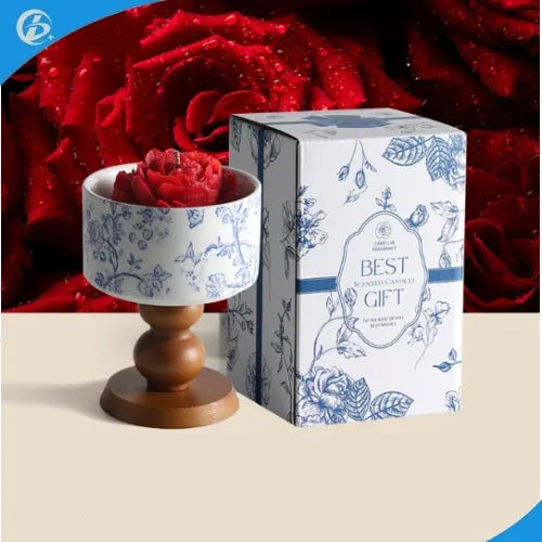 Elegante set de regalo de velas perfumadas con camelia (2025). Aromaterapia floral para relajación, decoración del hogar y regalos románticos.