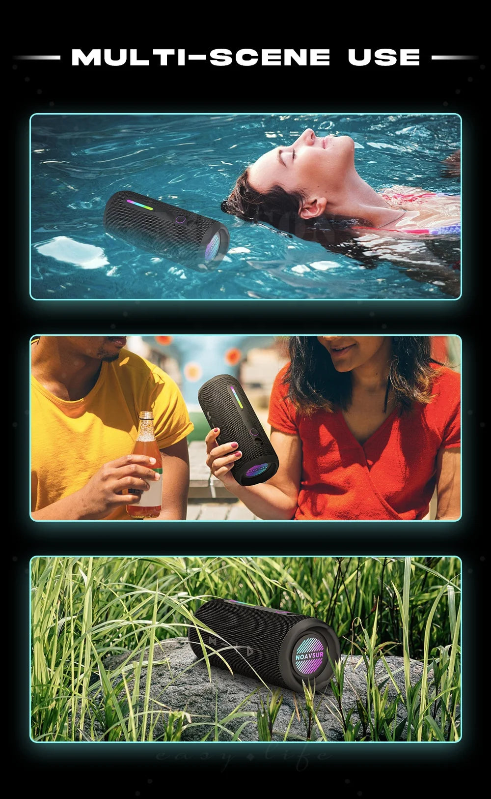 2025 Mini Bocinas New LED Parlantes Speaker Box Subwoofer 30W Outdoor Caixa De Som Waterproof Wireless Altavoz Bluetooth Speaker