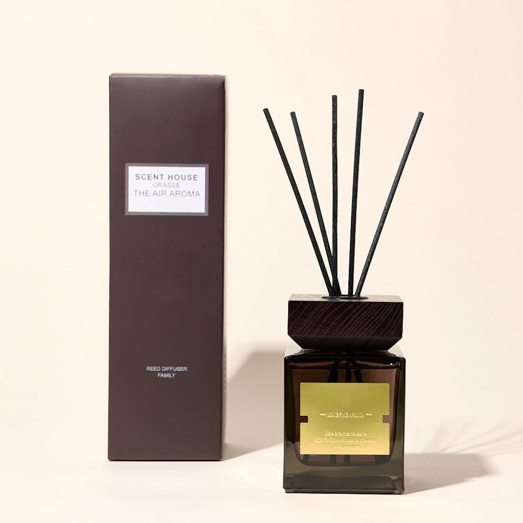 RU AIR - Juego de difusor de varillas de vidrio cuadrado con aroma oriental, ambientadores de aromaterapia con aceite