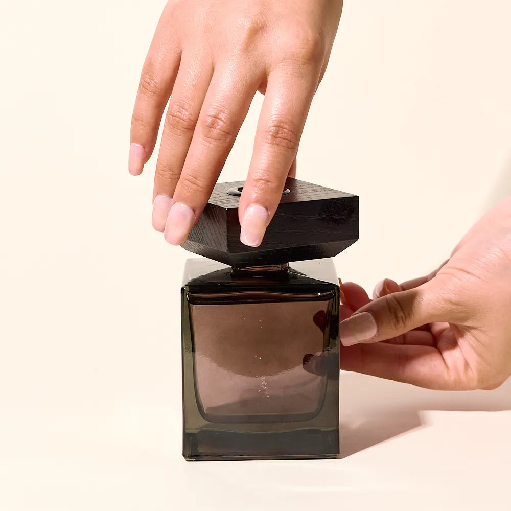 RU AIR - Juego de difusor de varillas de vidrio cuadrado con aroma oriental, ambientadores de aromaterapia con aceite