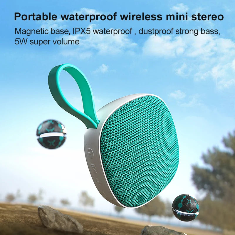 Altavoz Bluetooth potente y resistente al agua IPX6 de 5 W para exteriores.