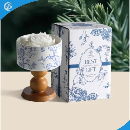 Elegante set de regalo de velas perfumadas con camelia (2025). Aromaterapia floral para relajación, decoración del hogar y regalos románticos.