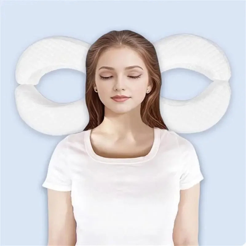 La belleza de la almohada para dormir lateral, mejora las arrugas, previene las arrugas del cuello, protege los ojos, los oídos y la cara, no compresa las orejas.